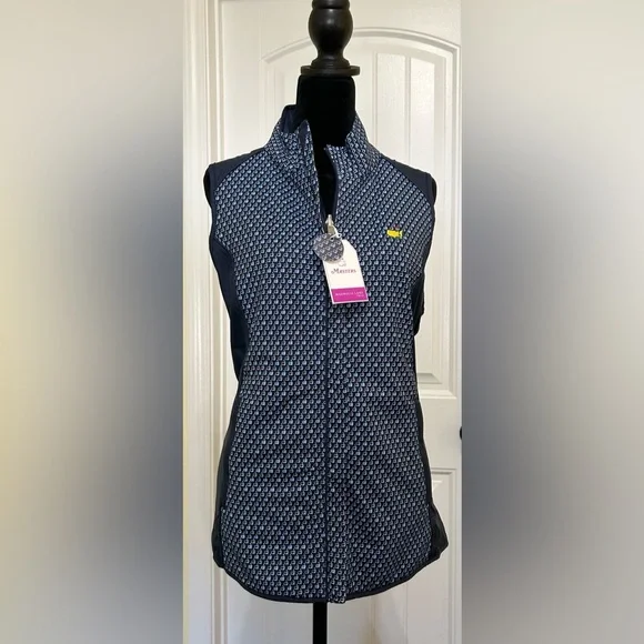 Authentic Masters Women’s Golf Windbreaker Reversible Navy Vest. - Picture 2 of 7